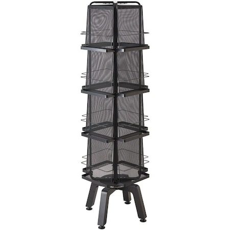 Safco Magazine Stand, Mesh, 16 Pockets, 18"x18"x58", Black SAF5580BL
